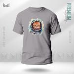 AstroCat Graphic T-Shirt – Space Cat Artwork in Premium Cotton | Unisex Round Neck | Short Sleeve