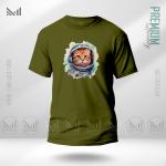 AstroCat Graphic T-Shirt – Space Cat Artwork in Premium Cotton | Unisex Round Neck | Short Sleeve
