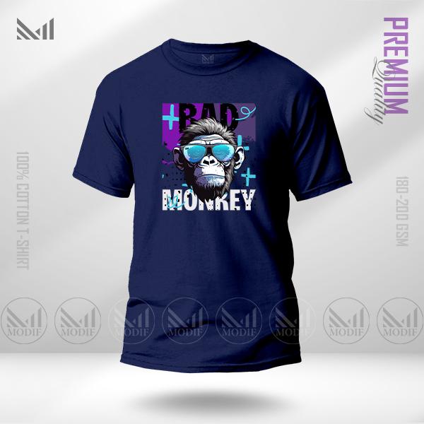 Bad Monkey Graphic T-Shirt Made With Premium Cotton Unisex Round Neck Short Sleeve