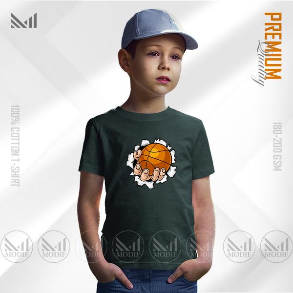 Basketball Kids Graphic T-Shirt Made With Premium Cotton Unisex Round Neck Short Sleeve