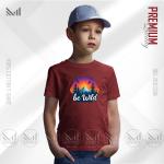 Be Wild Kids Graphic T-Shirt – Fun Adventure Design | Premium Cotton | Unisex Round Neck | Short Sleeve | Comfortable Casual Wear for Boys & Girls