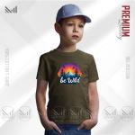 Be Wild Kids Graphic T-Shirt – Fun Adventure Design | Premium Cotton | Unisex Round Neck | Short Sleeve | Comfortable Casual Wear for Boys & Girls
