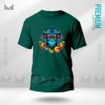 Blue Monkey Graphic T-Shirt Made With Premium Cotton Unisex Round Neck Short Sleeve