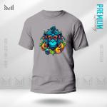 Blue Monkey Graphic T-Shirt Made With Premium Cotton Unisex Round Neck Short Sleeve