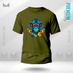 Blue Monkey Graphic T-Shirt Made With Premium Cotton Unisex Round Neck Short Sleeve