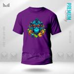 Blue Monkey Graphic T-Shirt Made With Premium Cotton Unisex Round Neck Short Sleeve