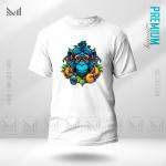 Blue Monkey Graphic T-Shirt Made With Premium Cotton Unisex Round Neck Short Sleeve