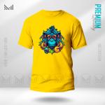 Blue Monkey Graphic T-Shirt Made With Premium Cotton Unisex Round Neck Short Sleeve