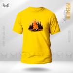 Campfire Graphic T-Shirt – Bold Outdoor Camp Inspired Artwork | Premium Cotton | Unisex Round Neck | Short Sleeve