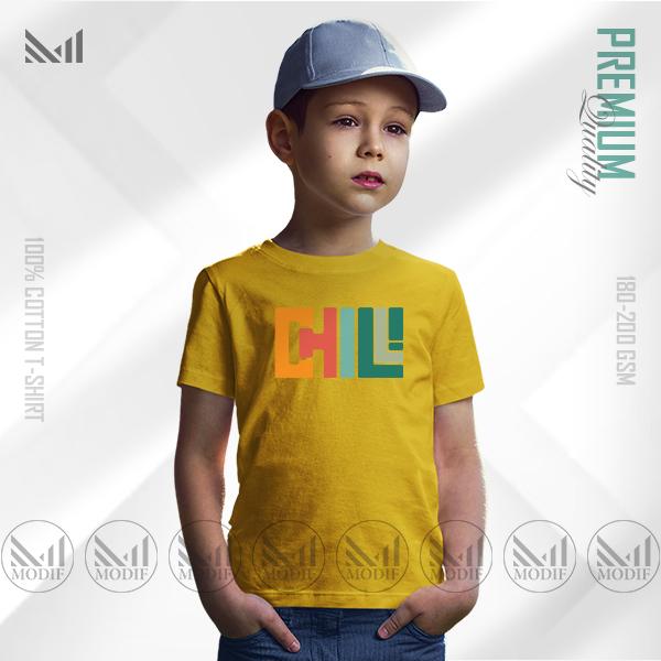 Chill Kids Graphic T-Shirt Made With Premium Cotton Unisex Round Neck Short Sleeve