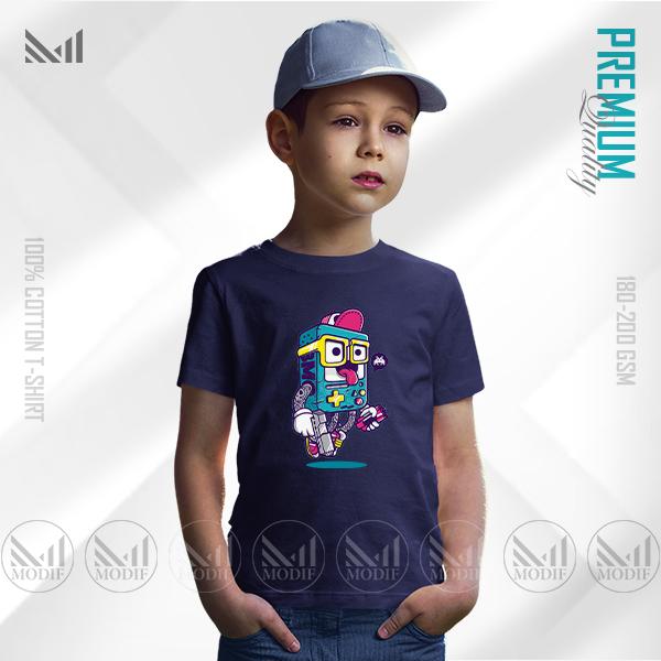 Crazy Robo Kids Graphic T-Shirt – Fun Robot Artwork | Premium Cotton | Unisex Round Neck | Short Sleeve