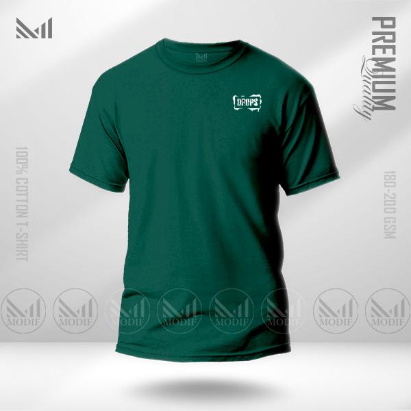 Drops classic men & women t-shirt premium cotton unisex round neck short sleeve