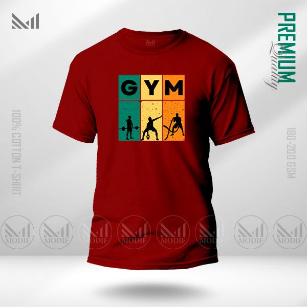 Gym Sports Graphic T-Shirt | Premium Cotton | Unisex Round Neck Short Sleeve