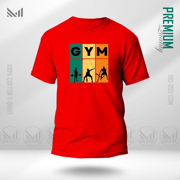 Gym Sports Graphic T-Shirt | Premium Cotton | Unisex Round Neck Short Sleeve