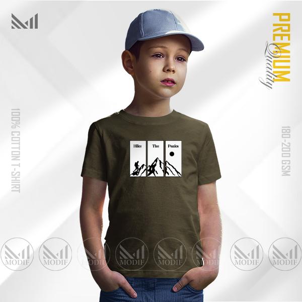 Hike the Peak Kids Adventure Graphic T-Shirt | Premium Cotton | Unisex Round Neck | Short Sleeve