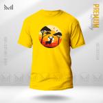 Jungle Sunset Graphic T-Shirt – Tropical Silhouette Sunset Design | Premium Cotton | Unisex Round Neck | Short Sleeve | Casual Streetwear