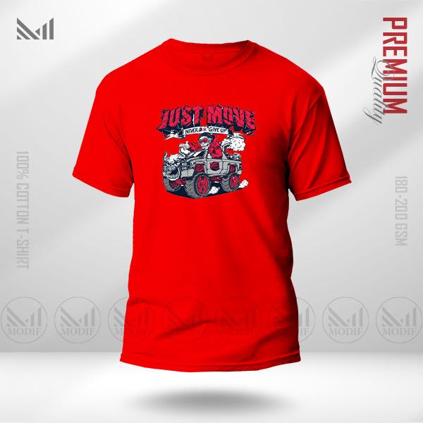 Just Move Graphic T-Shirt – Motivational Active Lifestyle Design | Premium Cotton | Unisex Round Neck | Short Sleeve | Casual Streetwear Style