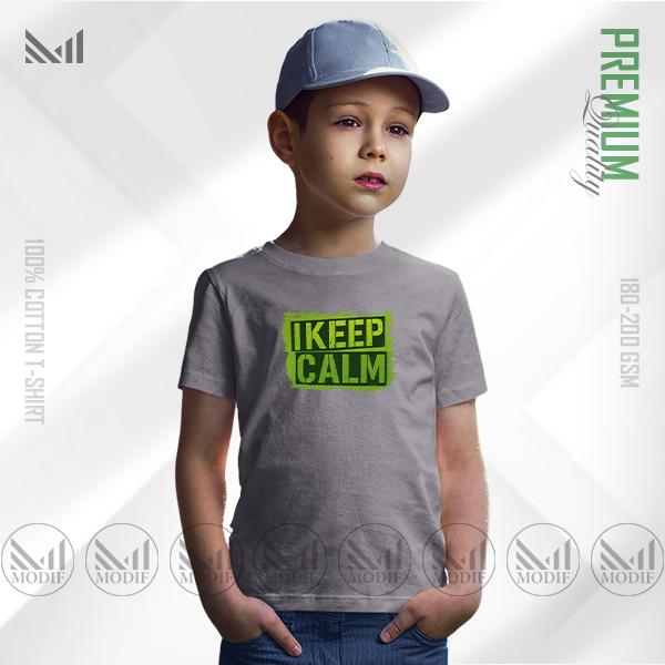 Keep Calm Kids Graphic T-Shirt – Bold Statement Print | Premium Cotton | Unisex Round Neck | Short Sleeve | Comfortable Casual Wear for Boys & Girls