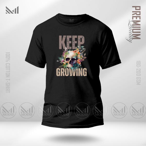 Keep Growing Graphic T-Shirt – Premium Cotton, Unisex, Round Neck