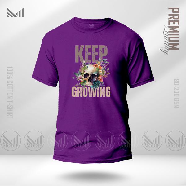 Keep Growing Graphic T-Shirt – Premium Cotton, Unisex, Round Neck