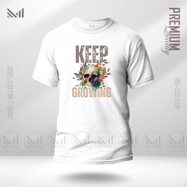 Keep Growing Graphic T-Shirt – Premium Cotton, Unisex, Round Neck