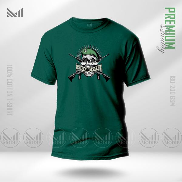 Military Style Graphic T-Shirt | Premium Cotton | Unisex | Round Neck