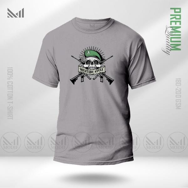 Military Style Graphic T-Shirt | Premium Cotton | Unisex | Round Neck