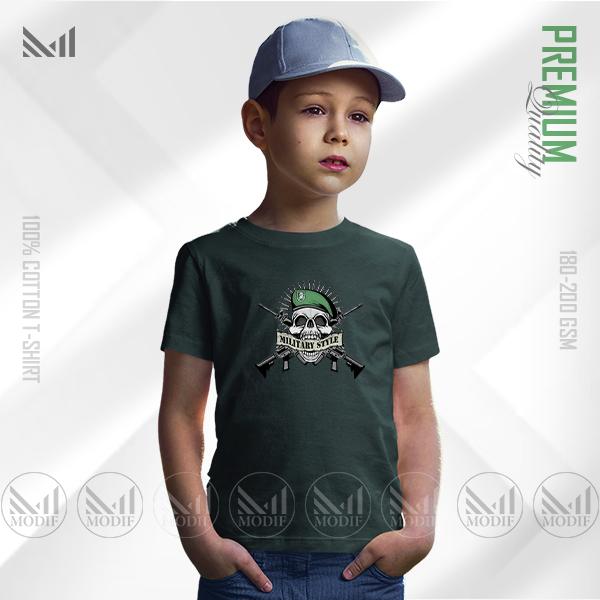 Military Style Kids Graphic Tee | Premium Cotton | Unisex Round Neck | Short Sleeve