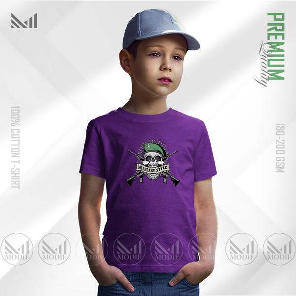 Military Style Kids Graphic Tee | Premium Cotton | Unisex Round Neck | Short Sleeve