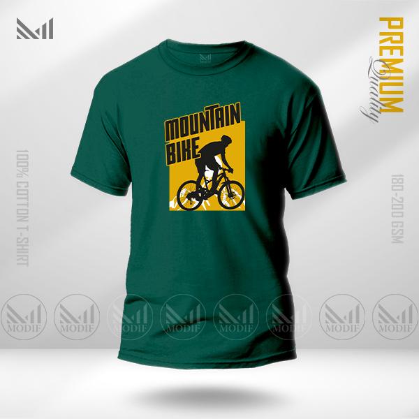 Mountain Bike Graphic T-Shirt – Adventure Cycling Artwork in Premium Cotton | Unisex Round Neck | Short Sleeve