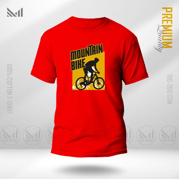 Mountain Bike Graphic T-Shirt – Adventure Cycling Artwork in Premium Cotton | Unisex Round Neck | Short Sleeve