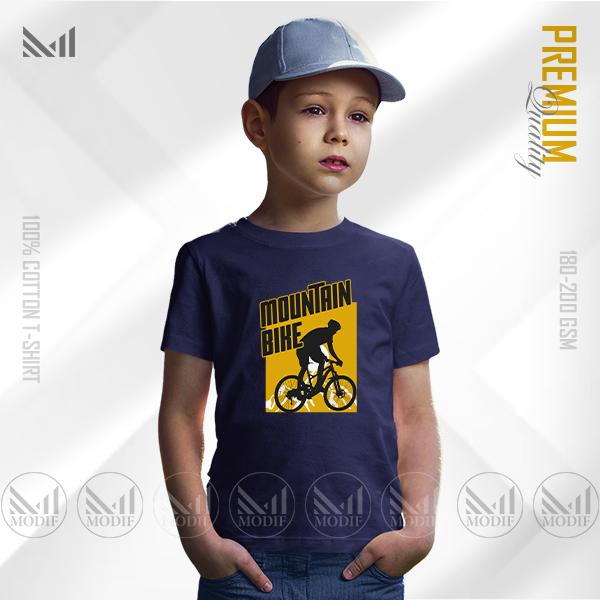 Mountain Bike Kids Graphic T-Shirt – Adventure Cycling Design in Premium Cotton | Unisex Round Neck | Short Sleeve