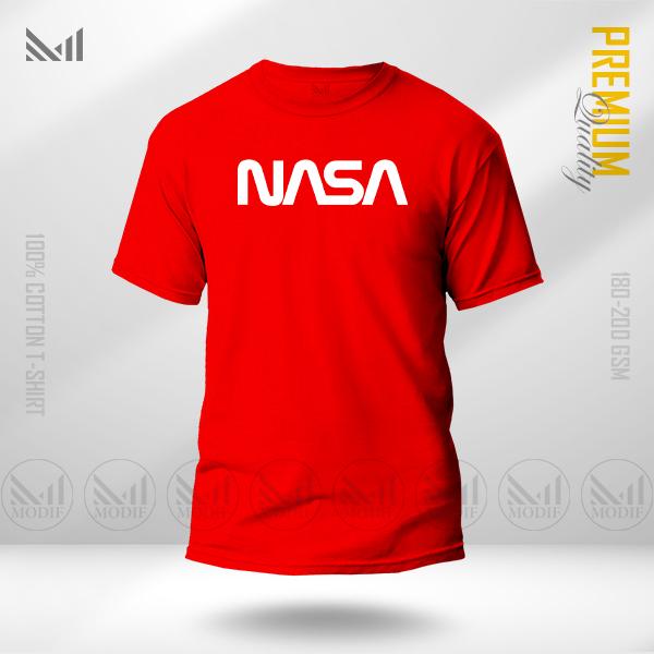 T-Shirt Grafik NASA Voyager Diperbuat Daripada Kapas Premium Leher Bulat Uniseks Lengan Pendek