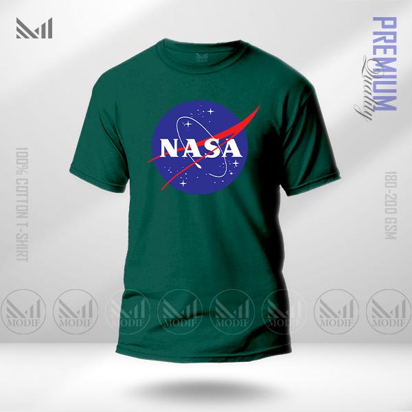 NASA Graphic T-Shirt Diperbuat Daripada Kapas Premium Uniseks Leher Bulat Lengan Pendek