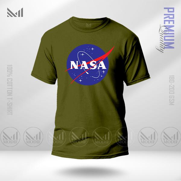NASA Graphic T-Shirt Diperbuat Daripada Kapas Premium Uniseks Leher Bulat Lengan Pendek