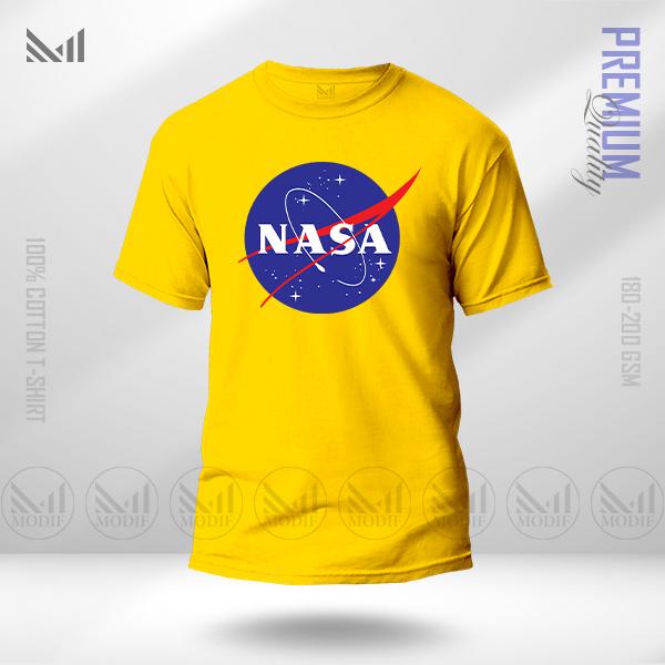 NASA Graphic T-Shirt Diperbuat Daripada Kapas Premium Uniseks Leher Bulat Lengan Pendek