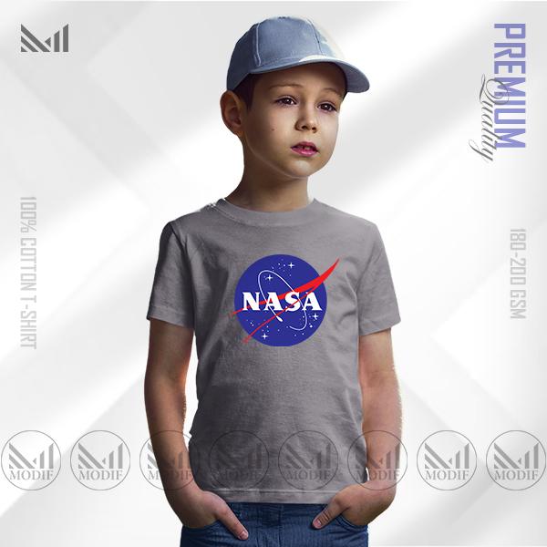 NASA Kids Graphic T-Shirt Diperbuat Daripada Kapas Premium Uniseks Leher Bulat Lengan Pendek