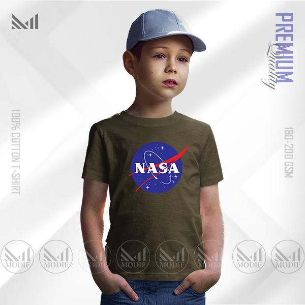 NASA Kids Graphic T-Shirt Diperbuat Daripada Kapas Premium Uniseks Leher Bulat Lengan Pendek