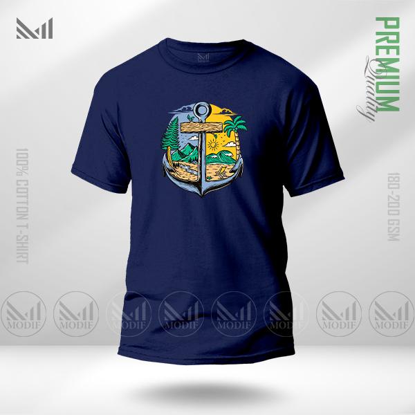 Nature Anchor Adult Graphic T-Shirt – Premium Cotton Nautical Artwork | Unisex Round Neck | Short Sleeve