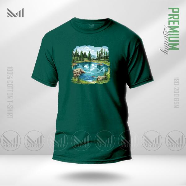 Nature View Graphic T-Shirt – Scenic Landscape Inspired Artwork | Premium Cotton | Unisex Round Neck | Short Sleeve