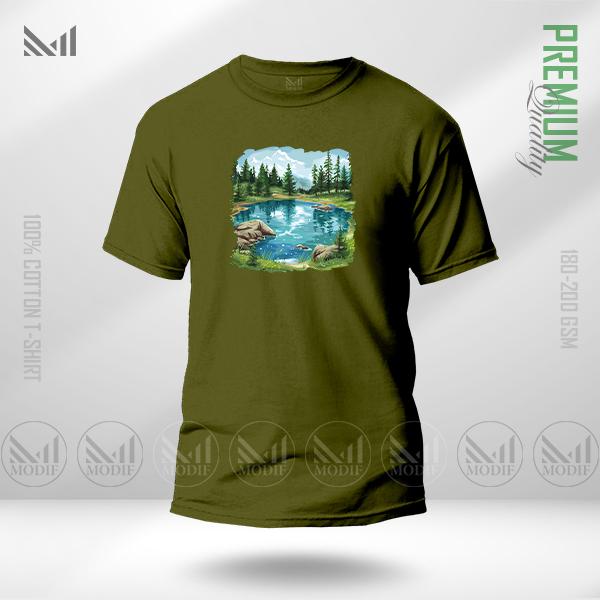 Nature View Graphic T-Shirt – Scenic Landscape Inspired Artwork | Premium Cotton | Unisex Round Neck | Short Sleeve