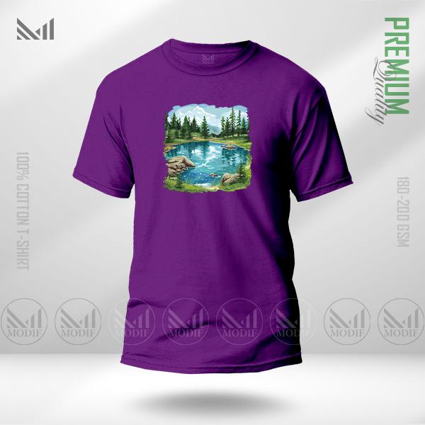 Nature View Graphic T-Shirt – Scenic Landscape Inspired Artwork | Premium Cotton | Unisex Round Neck | Short Sleeve