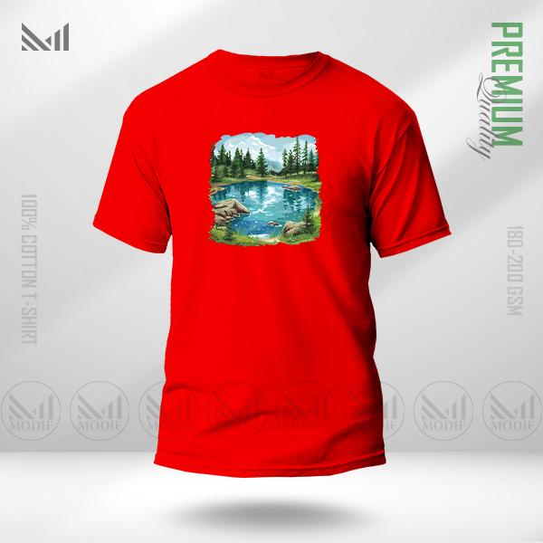Nature View Graphic T-Shirt – Scenic Landscape Inspired Artwork | Premium Cotton | Unisex Round Neck | Short Sleeve