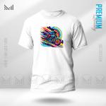 Neon Rider Graphic T-Shirt – Electric Night Drive Design | Premium Cotton | Unisex Round Neck | Short Sleeve | Modern Streetwear Style