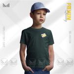 Never give up classic kids t-shirt premium cotton unisex round neck short sleeve baju budak lelaki perempuan