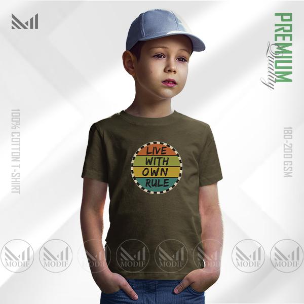 Own Rule Kids Graphic T-Shirt – Bold Statement Print | Premium Cotton Fabric | Unisex Round Neck | Short Sleeve | Comfortable Everyday Wear for Boys & Girls