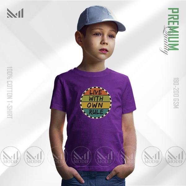 Own Rule Kids Graphic T-Shirt – Bold Statement Print | Premium Cotton Fabric | Unisex Round Neck | Short Sleeve | Comfortable Everyday Wear for Boys & Girls