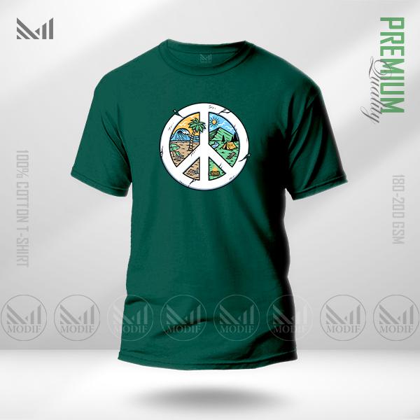 Peace Nature Graphic T-Shirt – Artistic Nature Inspired Artwork | Premium Cotton | Unisex Round Neck | Short Sleeve