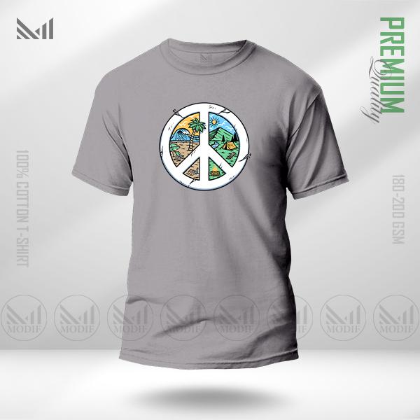 Peace Nature Graphic T-Shirt – Artistic Nature Inspired Artwork | Premium Cotton | Unisex Round Neck | Short Sleeve