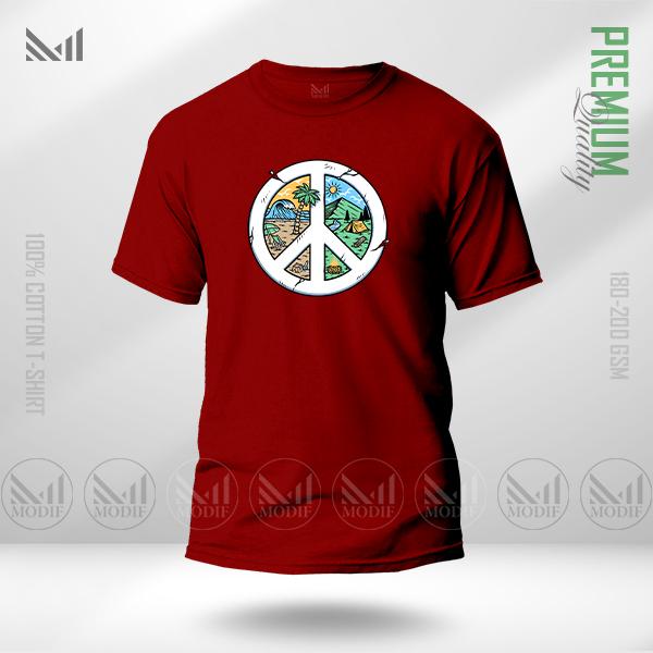 Peace Nature Graphic T-Shirt – Artistic Nature Inspired Artwork | Premium Cotton | Unisex Round Neck | Short Sleeve
